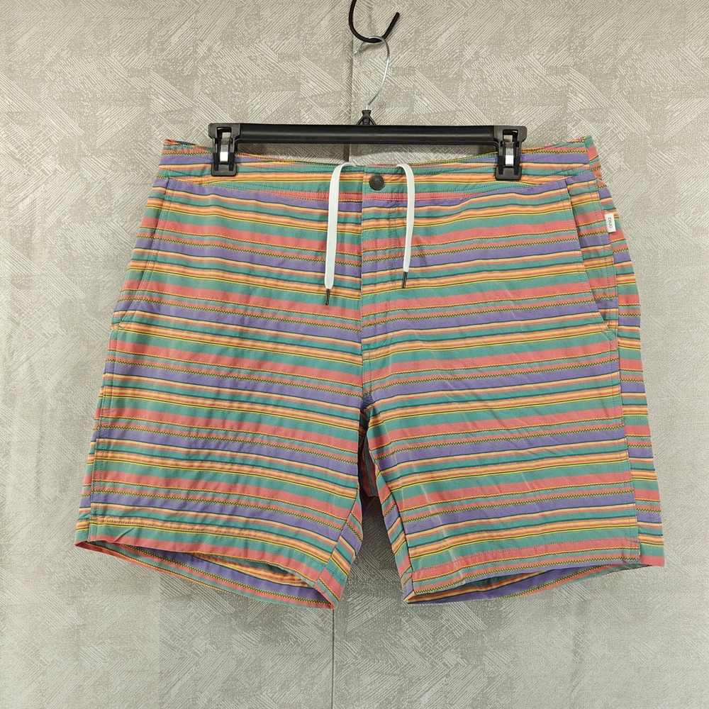 Onia The Calder Swim Trunks Mens XXL Multi Stripe Mesh Lined Board Shorts Beach